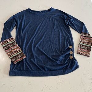 NWOT Women’s boho long sleeve tunic top, size xxl
